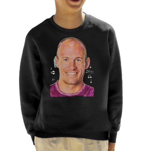 Sidney Maurer Original Portrait Of Footballer Arjen Robben Kid's Sweatshirt