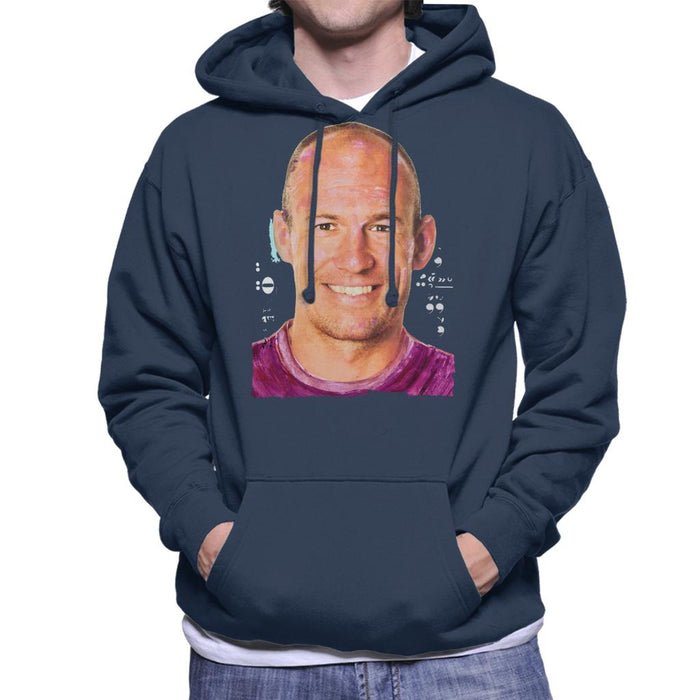 Sidney Maurer Original Portrait Of Footballer Arjen Robben Men's Hooded Sweatshirt