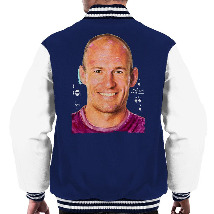 Sidney Maurer Original Portrait Of Footballer Arjen Robben Men's Varsity Jacket