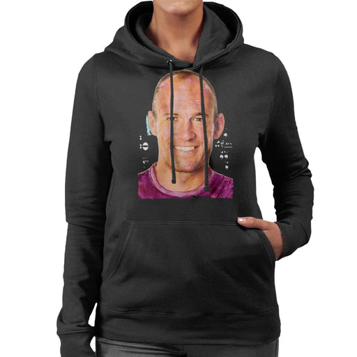 Sidney Maurer Original Portrait Of Footballer Arjen Robben Women's Hooded Sweatshirt