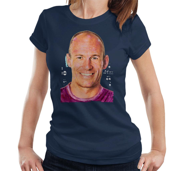 Sidney Maurer Original Portrait Of Footballer Arjen Robben Women's T-Shirt