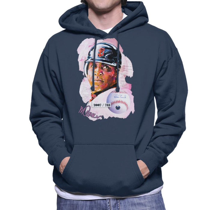 Sidney Maurer Original Portrait Of Giants Baseball Player Barry Bonds Men's Hooded Sweatshirt