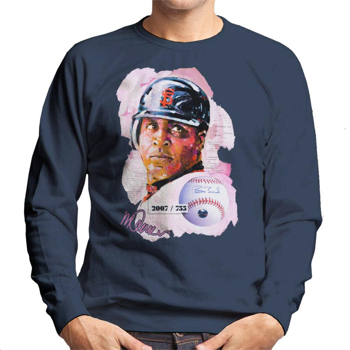 Sidney Maurer Original Portrait Of Giants Baseball Player Barry Bonds Men's Sweatshirt