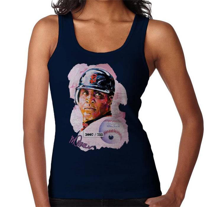 Sidney Maurer Original Portrait Of Giants Baseball Player Barry Bonds Women's Vest