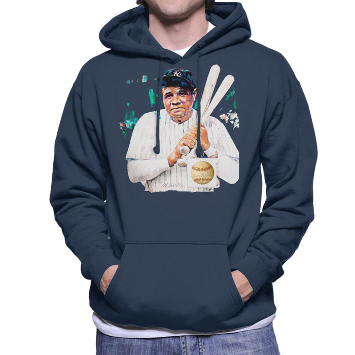 Sidney Maurer Original Portrait Of Giants Baseball Player Babe Ruth Men's Hooded Sweatshirt