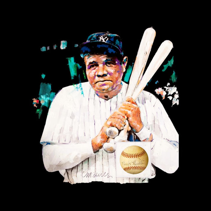 Sidney Maurer Original Portrait Of Giants Baseball Player Babe Ruth Kid's Hooded Sweatshirt