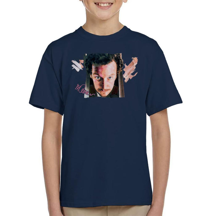 Sidney Maurer Original Portrait Of Daniel Stern As Wet Bandit Harry Home Alone Kid's T-Shirt