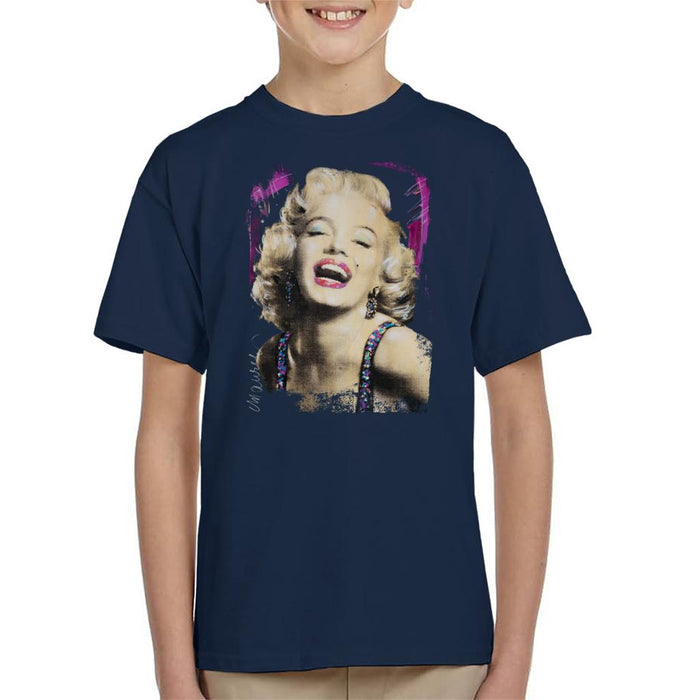 Sidney Maurer Original Portrait Of Marilyn Monroe Pink Lips Kid's T-Shirt