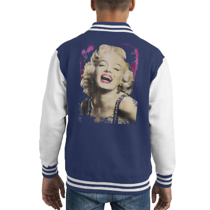 Sidney Maurer Original Portrait Of Marilyn Monroe Pink Lips Kid's Varsity Jacket