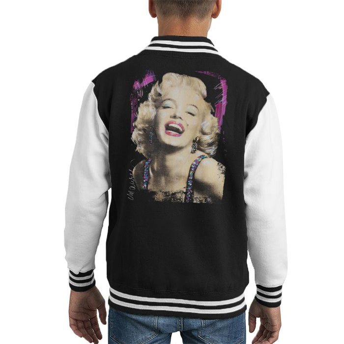 Sidney Maurer Original Portrait Of Marilyn Monroe Pink Lips Kid's Varsity Jacket