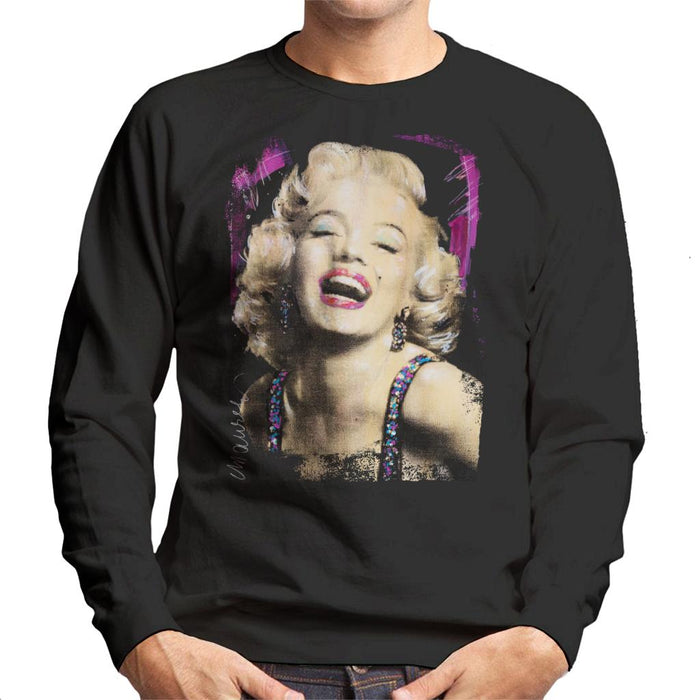 Sidney Maurer Original Portrait Of Marilyn Monroe Pink Lips Men's Sweatshirt
