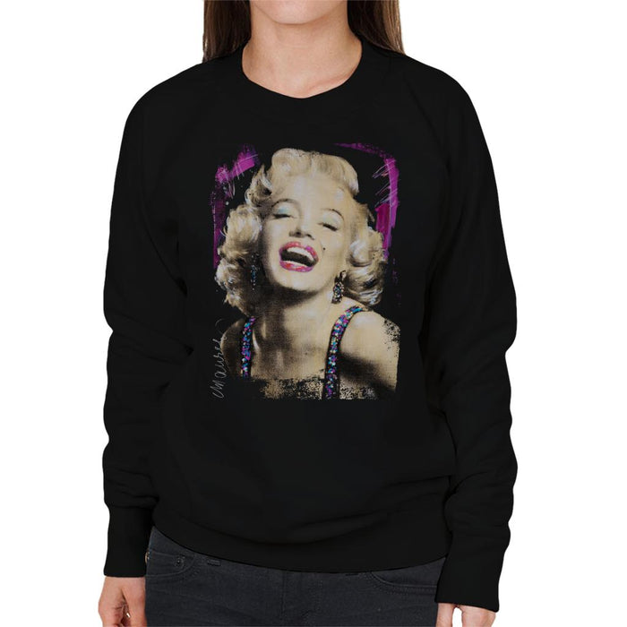 Sidney Maurer Original Portrait Of Marilyn Monroe Pink Lips Women's Sweatshirt