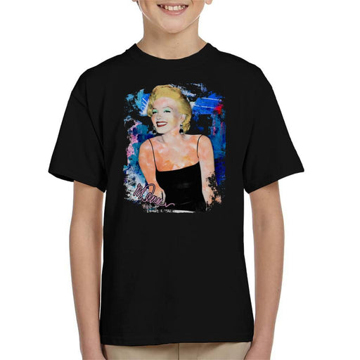 Sidney Maurer Original Portrait Of Marilyn Monroe Black Dress Kid's T-Shirt