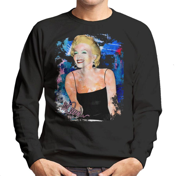 Sidney Maurer Original Portrait Of Marilyn Monroe Black Dress Men's Sweatshirt