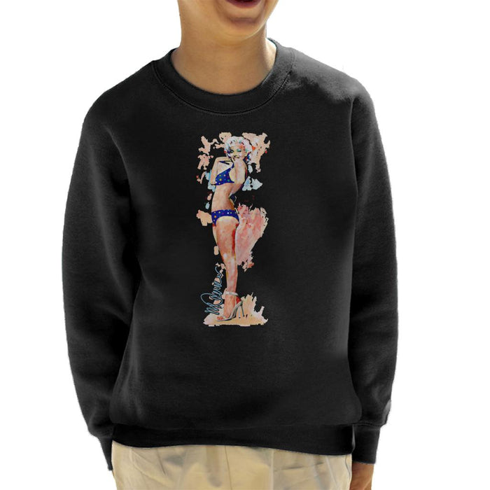 Sidney Maurer Original Portrait Of Marilyn Monroe Bikini Heels Kid's Sweatshirt