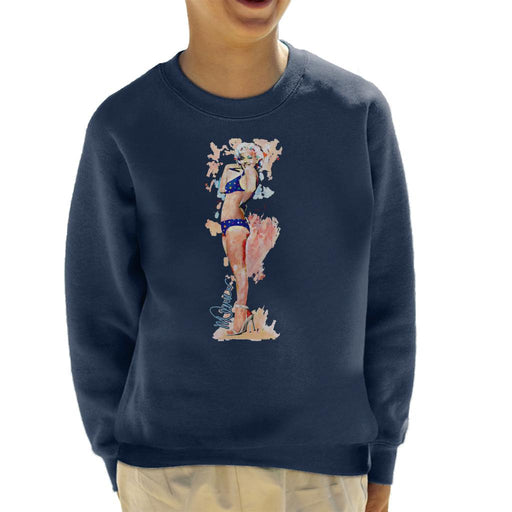 Sidney Maurer Original Portrait Of Marilyn Monroe Bikini Heels Kid's Sweatshirt