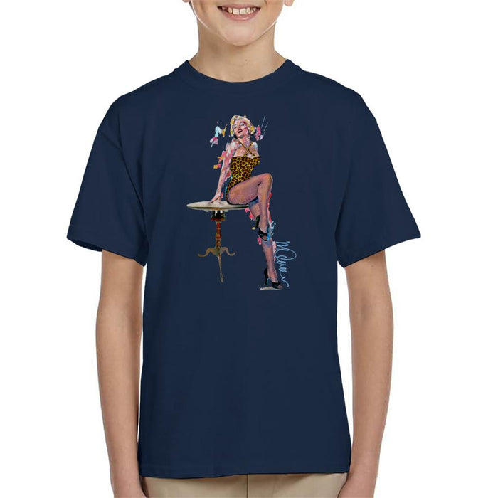 Sidney Maurer Original Portrait Of Marilyn Monroe Leopard Print Kid's T-Shirt