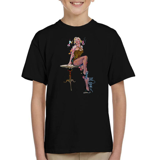 Sidney Maurer Original Portrait Of Marilyn Monroe Leopard Print Kid's T-Shirt
