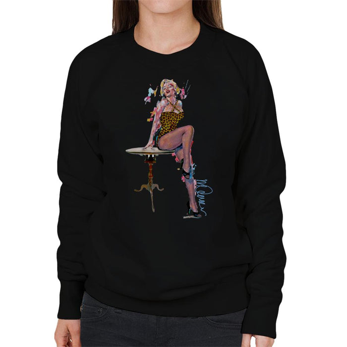 Sidney Maurer Original Portrait Of Marilyn Monroe Leopard Print Women's Sweatshirt
