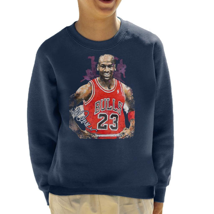 Sidney Maurer Original Portrait Of Michael Jordan Chicago Bulls Vest Kid's Sweatshirt