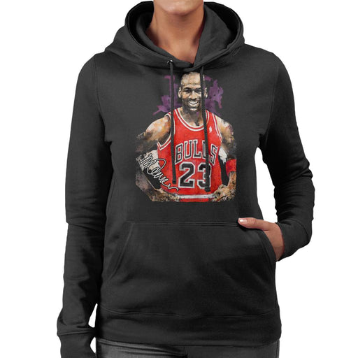 Sidney Maurer Original Portrait Of Michael Jordan Chicago Bulls Vest Women's Hooded Sweatshirt