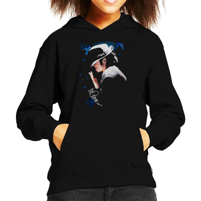 Sidney Maurer Original Portrait Of Michael Jackson Tipped Hat Kid's Hooded Sweatshirt