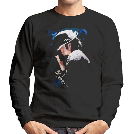 Sidney Maurer Original Portrait Of Michael Jackson Tipped Hat Men's Sweatshirt