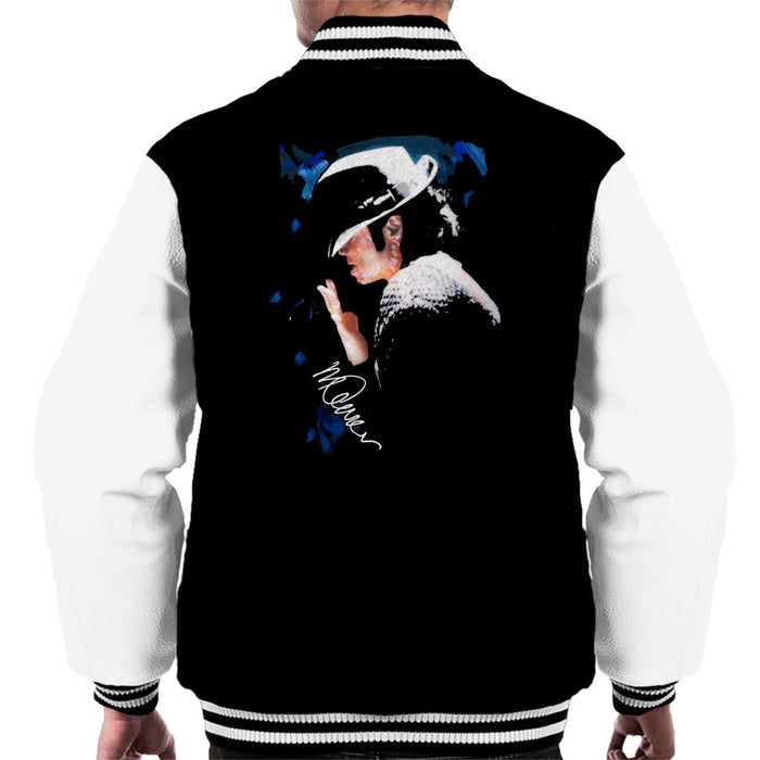 Sidney Maurer Original Portrait Of Michael Jackson Tipped Hat Men's Varsity Jacket