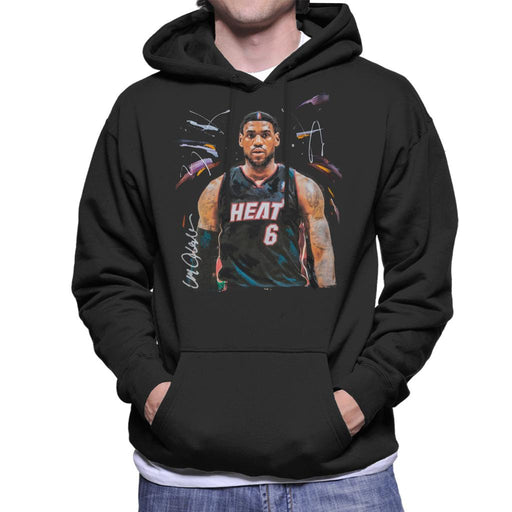 Sidney Maurer Original Portrait Of LeBron James Miami Heat Jersey Men's Hooded Sweatshirt