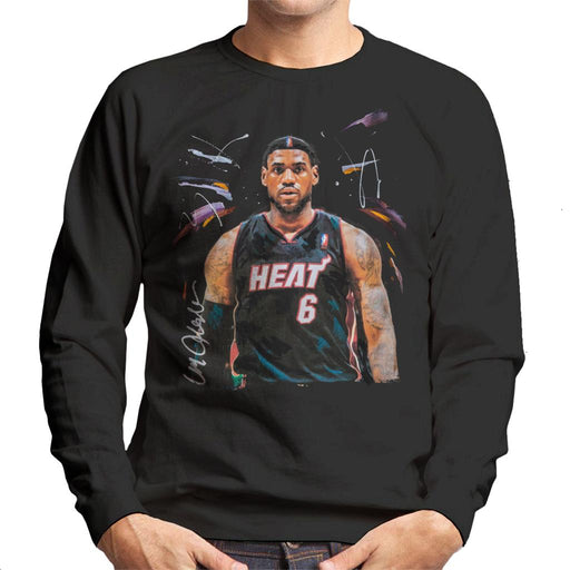 Sidney Maurer Original Portrait Of LeBron James Miami Heat Jersey Men's Sweatshirt