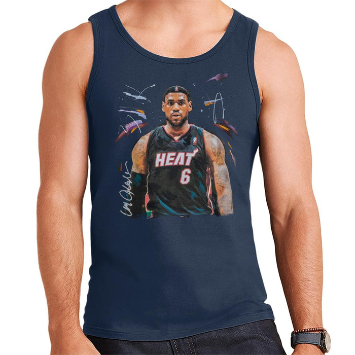 Sidney Maurer Original Portrait Of LeBron James Miami Heat Jersey Men's Vest