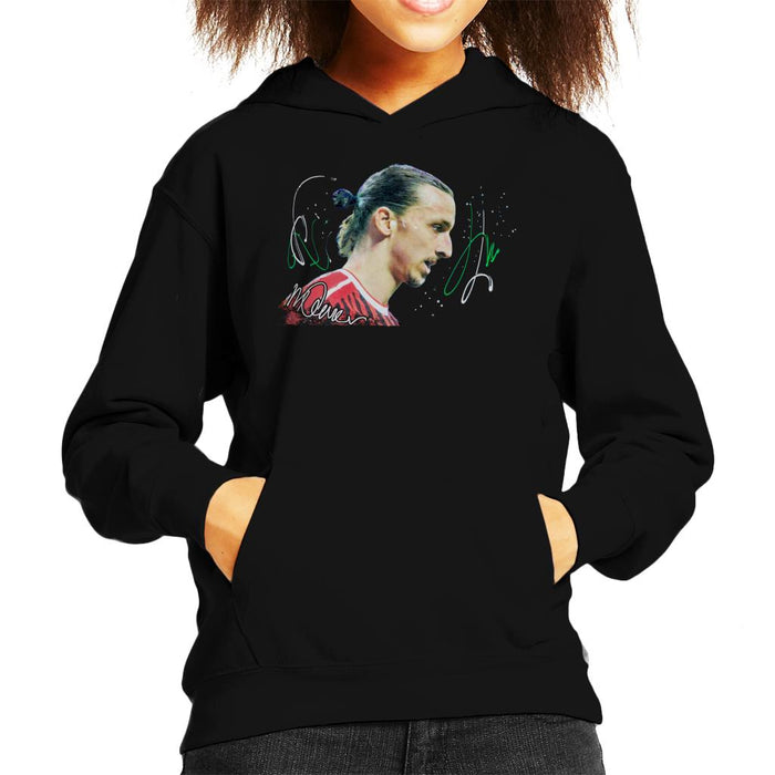 Sidney Maurer Original Portrait Of Zlatan Ibrahimovic Kid's Hooded Sweatshirt