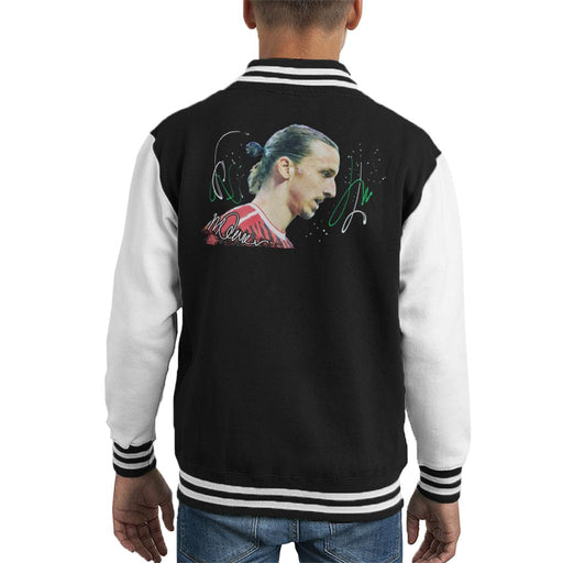 Sidney Maurer Original Portrait Of Zlatan Ibrahimovic Kid's Varsity Jacket