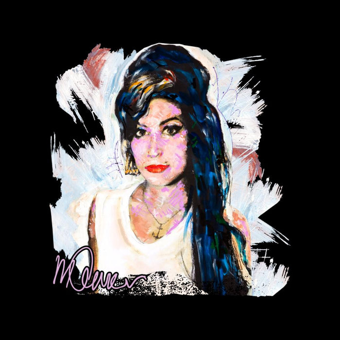 Sidney Maurer Original Portrait Of Amy Winehouse Anchor Necklace Women's Hooded Sweatshirt