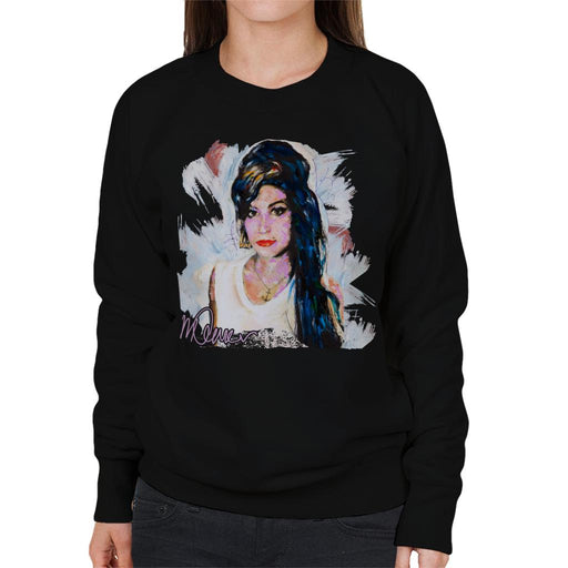 Sidney Maurer Original Portrait Of Amy Winehouse Anchor Necklace Women's Sweatshirt