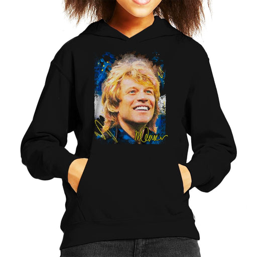 Sidney Maurer Original Portrait Of Jon Bon Jovi Smile Kid's Hooded Sweatshirt