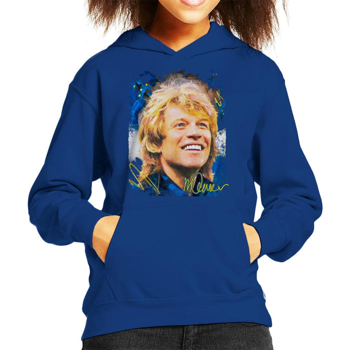 Sidney Maurer Original Portrait Of Jon Bon Jovi Smile Kid's Hooded Sweatshirt