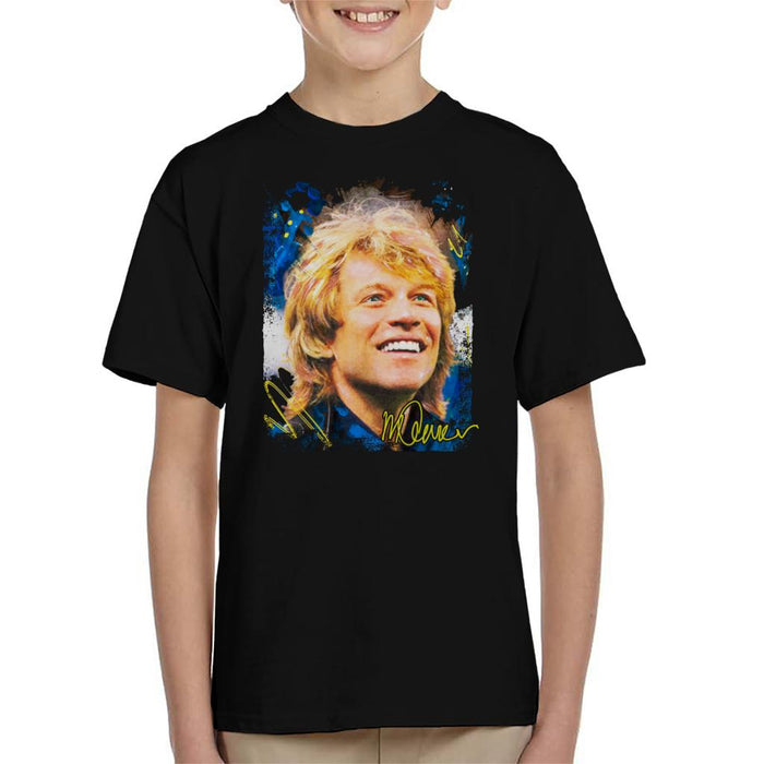 Sidney Maurer Original Portrait Of Jon Bon Jovi Smile Kid's T-Shirt