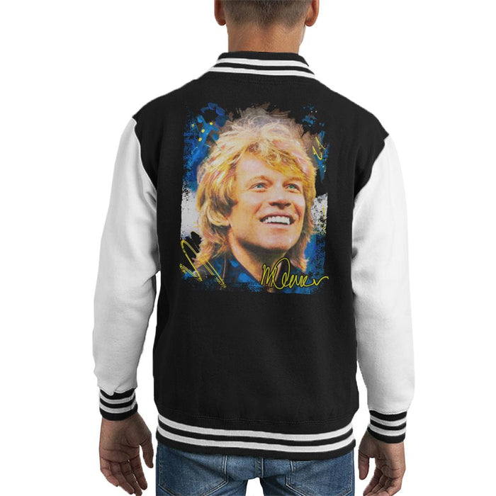 Sidney Maurer Original Portrait Of Jon Bon Jovi Smile Kid's Varsity Jacket