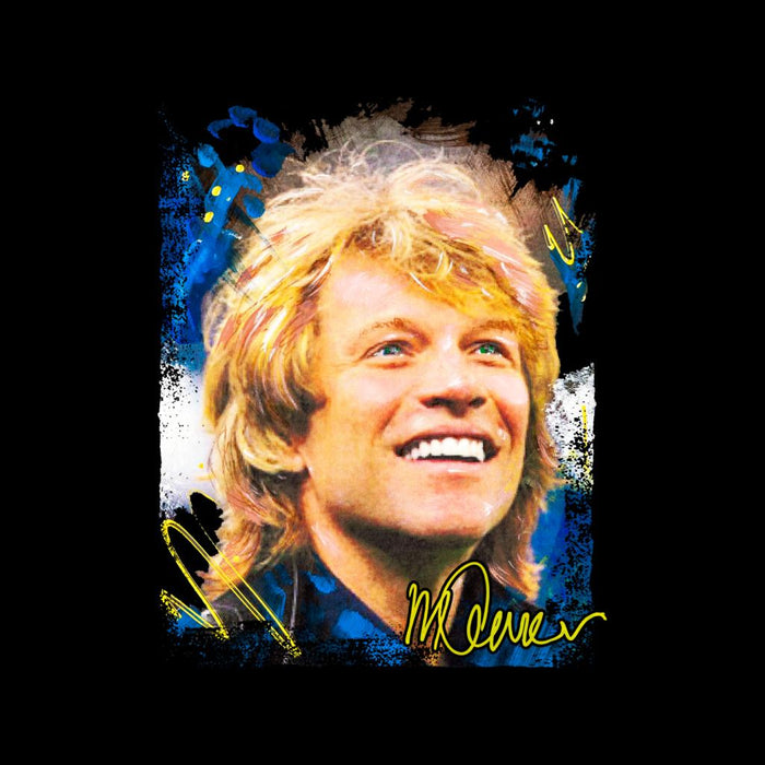 Sidney Maurer Original Portrait Of Jon Bon Jovi Smile Men's Hooded Sweatshirt