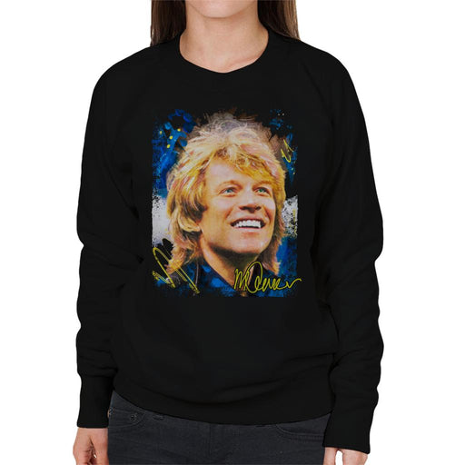 Sidney Maurer Original Portrait Of Jon Bon Jovi Smile Women's Sweatshirt