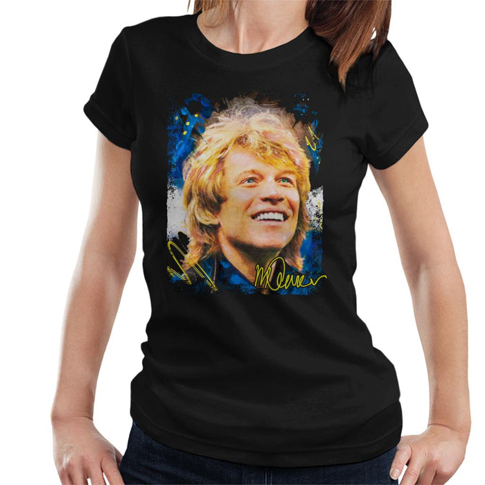Sidney Maurer Original Portrait Of Jon Bon Jovi Smile Women's T-Shirt