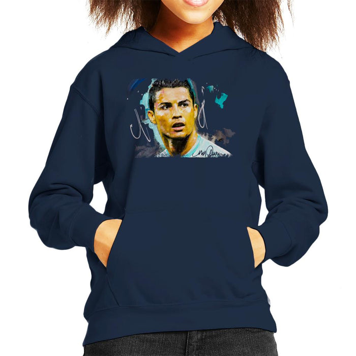 Sidney Maurer Original Portrait Of Footballer Cristiano Ronaldo Kid's Hooded Sweatshirt