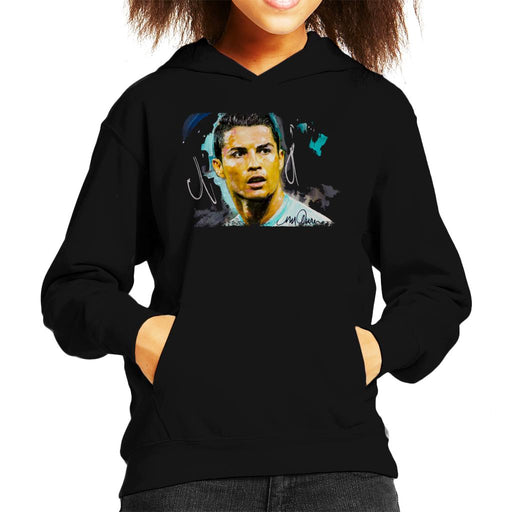 Sidney Maurer Original Portrait Of Footballer Cristiano Ronaldo Kid's Hooded Sweatshirt