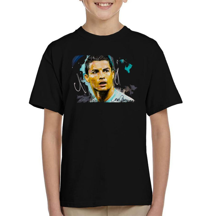 Sidney Maurer Original Portrait Of Footballer Cristiano Ronaldo Kid's T-Shirt