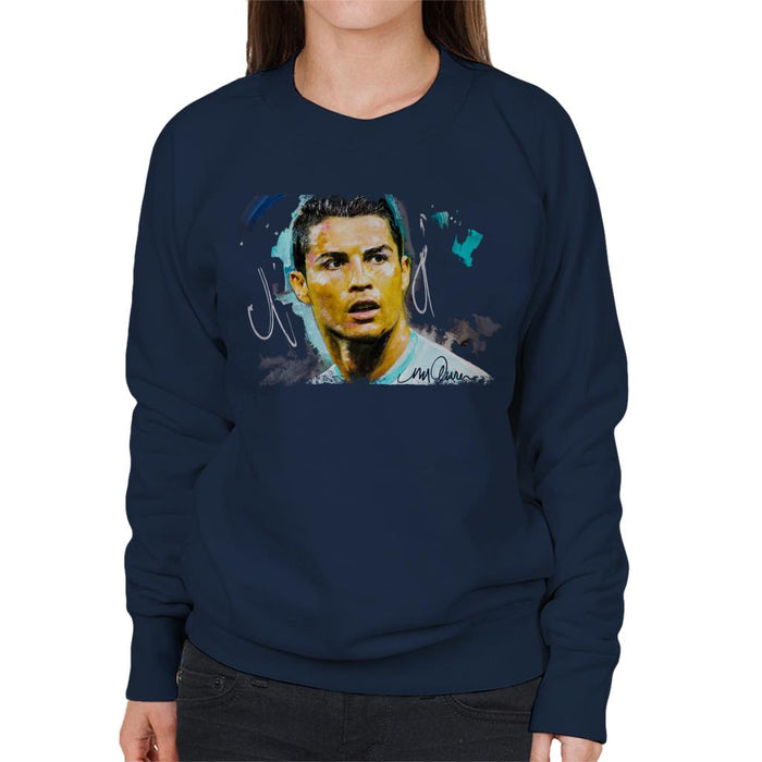Sidney Maurer Original Portrait Of Footballer Cristiano Ronaldo Women's Sweatshirt