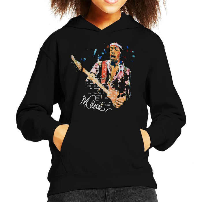 Sidney Maurer Original Portrait Of Guitarist Jimi Hendrix Kid's Hooded Sweatshirt