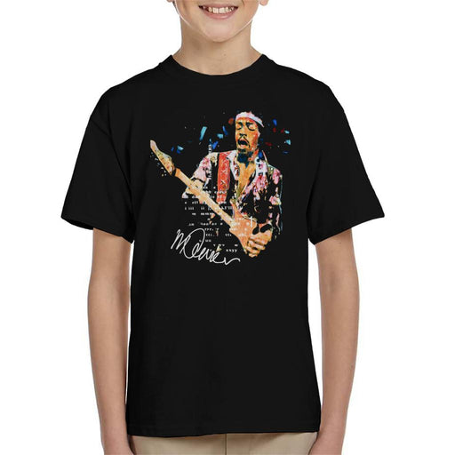 Sidney Maurer Original Portrait Of Guitarist Jimi Hendrix Kid's T-Shirt