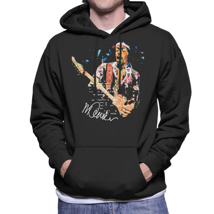 Sidney Maurer Original Portrait Of Guitarist Jimi Hendrix Men's Hooded Sweatshirt