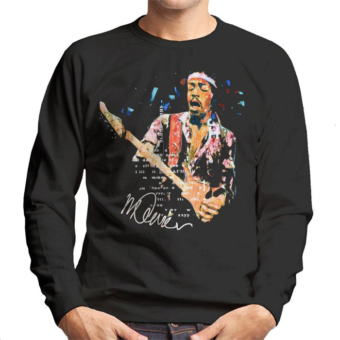 Sidney Maurer Original Portrait Of Guitarist Jimi Hendrix Men's Sweatshirt
